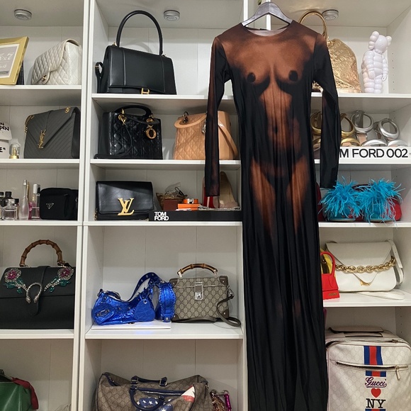 JEAN PAUL GAULTIER Brown Lotta Volkova Edition 'The Naked' Maxi Dress brown - Picture 3 of 8